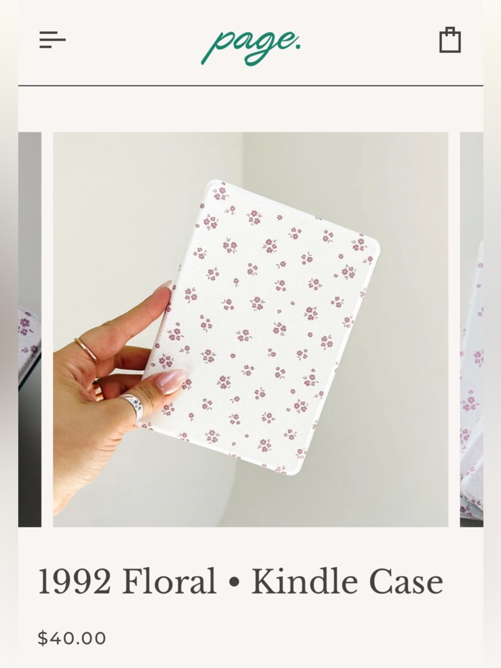 Page. The Shop 11th generation Kindle case - Light Pink with Mauve Flowers